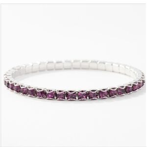 Touchstone Crystal Purple February Birthstone stretch bracelet